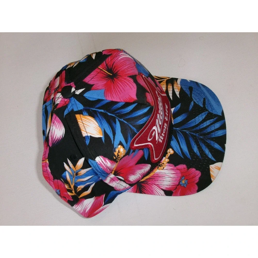 MILLER BEER FLORAL HAWAII SNAPBACK BEACH GOLF Y2K 00S HAT CAP VINTAGE M3